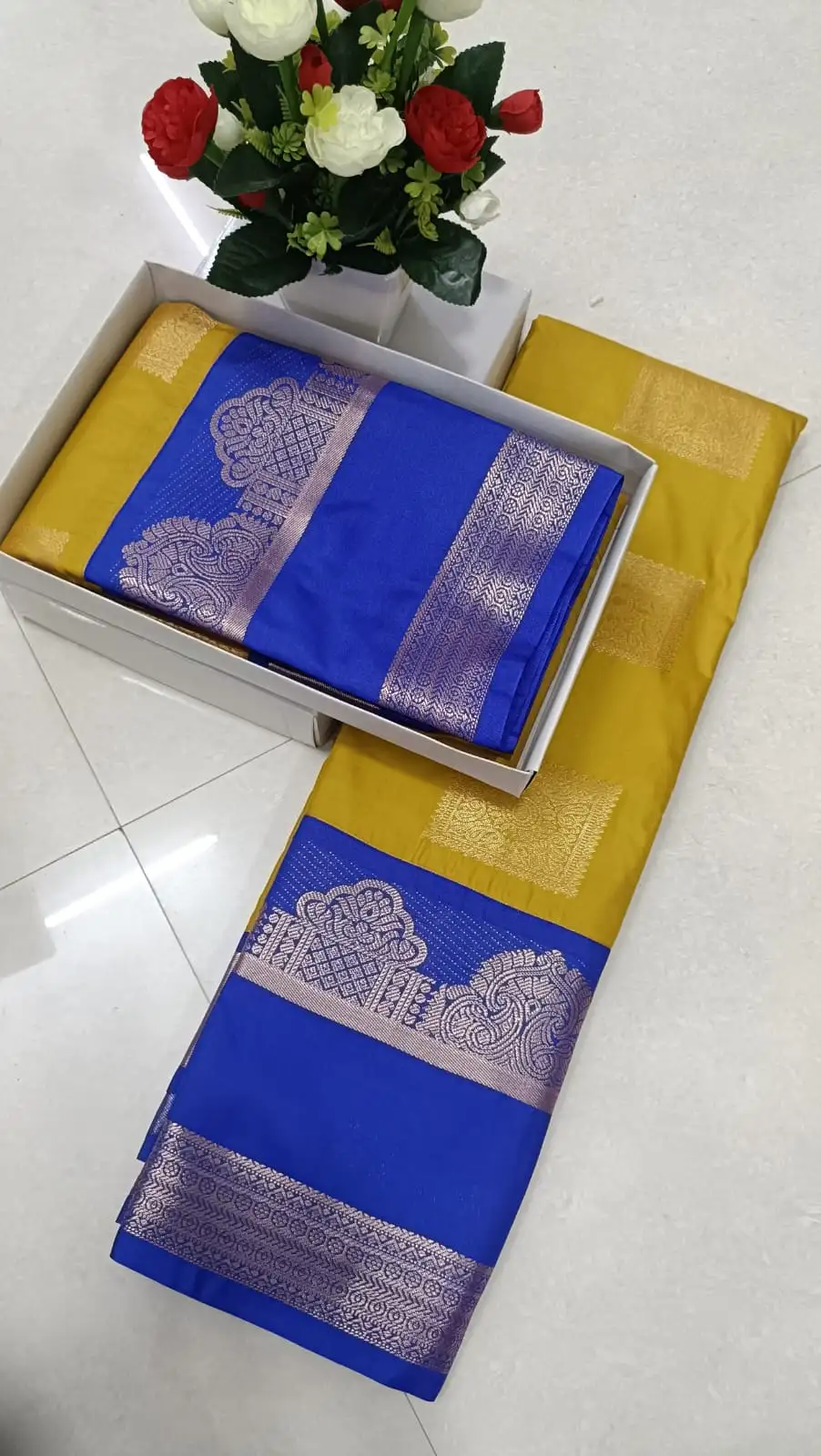 Premium Korvai Square-Butta Day-Night Semi-Silk